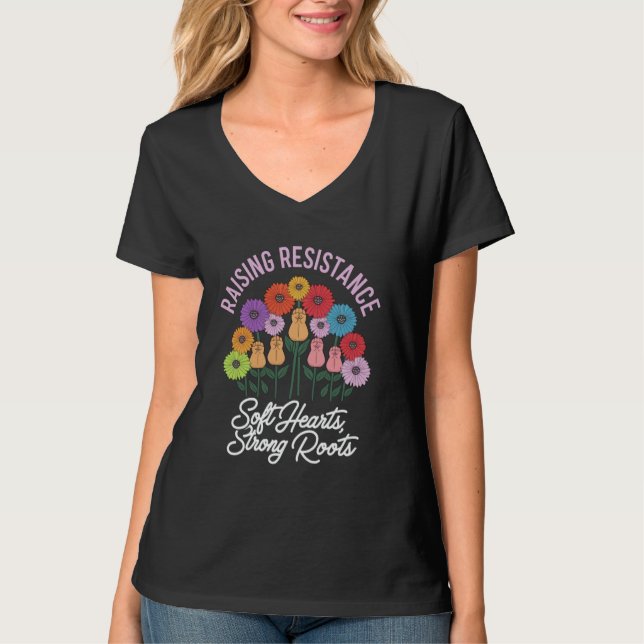 Blockblommor med starka motståndslistor t shirt (Framsida)