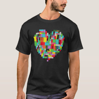 Blockbricka för Byggnad Heart Valentin i Master Bu T Shirt