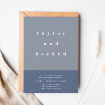 Blockbröllopsinbjudan för Blue Färg