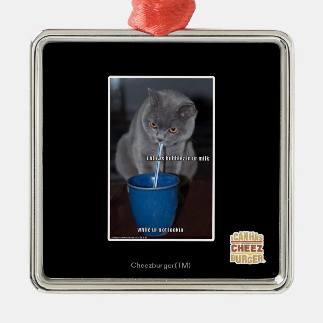 Blockbubblor i mjölk julgransprydnad metall (Framsidan)