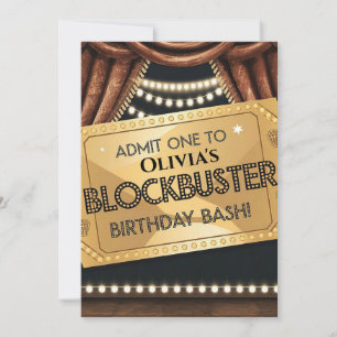 Blockbuster Movie Thated Birthday Design Inbjudningar