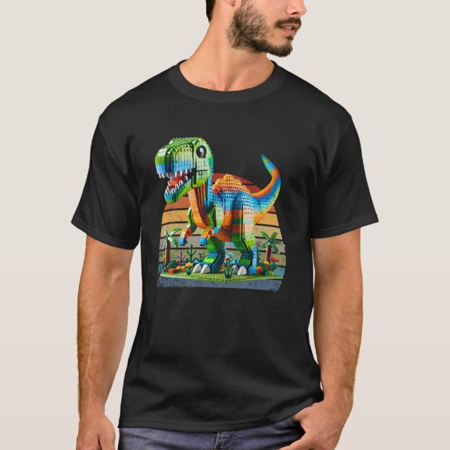 Blockbyggaren spelar! Med dinosaurier Bricks, Ne T Shirt (Framsida)