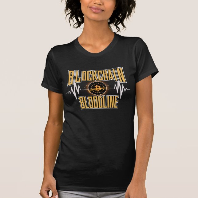 Blockchain Bloodline™ äldre kryptokultur med bakåt T Shirt (Framsida)