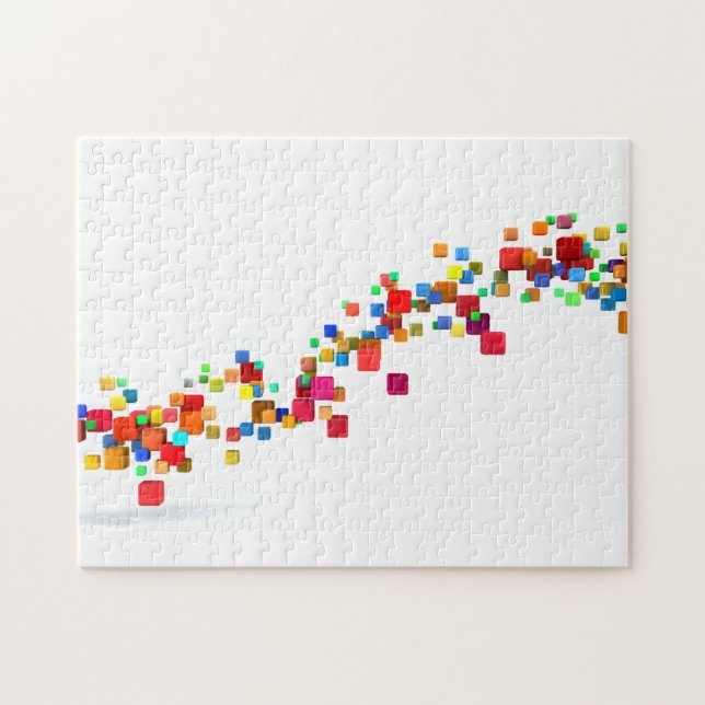 Blockchain teknologi som en idérik affär pussel (Horisontell)