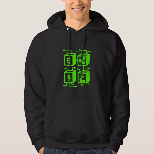 Blockchain Trade Coin Crypto Cryptocurrency Money Hoodie (Framsida)
