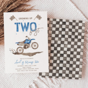 Blockdags-inbjudan till två snabba Dirt Bike Birth Inbjudningar