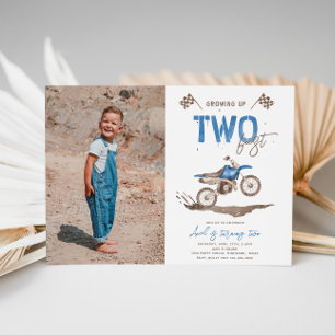 Blockdags-inbjudan till två snabba Dirt Bike Birth Inbjudningar