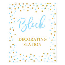 Blockdekorera babyskylt för Station