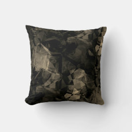 Blockdesign för Black & Beige Abstrakt Färg Kudde
