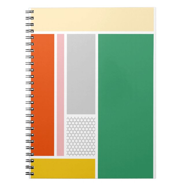 Blockdesign för fet modern Retro Färg Anteckningsbok (Framsidan)