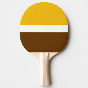 Blockdesign för gult White Brown Plain Färg Pingisracket