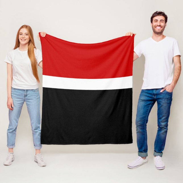 Blockdesign för Red White Black Färg Stil Fleecefilt (Skapare uppladdad)