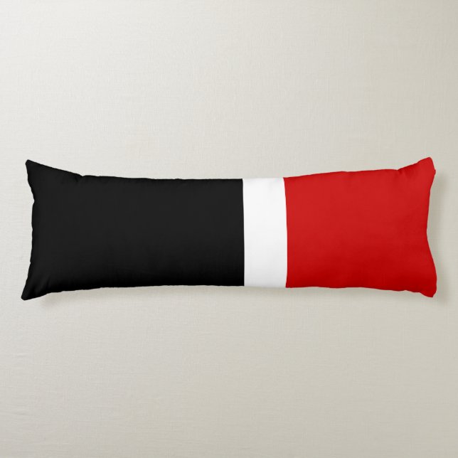Blockdesign för Red White Black Färg Stil Kroppskudde (Framsidan)