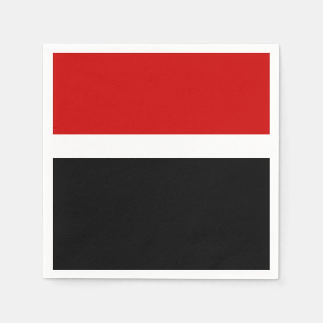 Blockdesign för Red White Black Färg Stil Pappersservett (Framsidan)