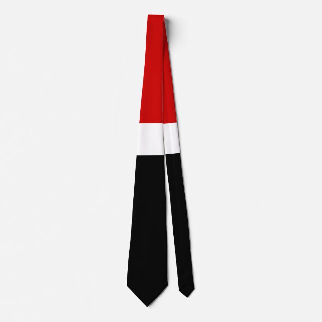 Blockdesign för Red White Black Färg Stil Slips (Framsida)