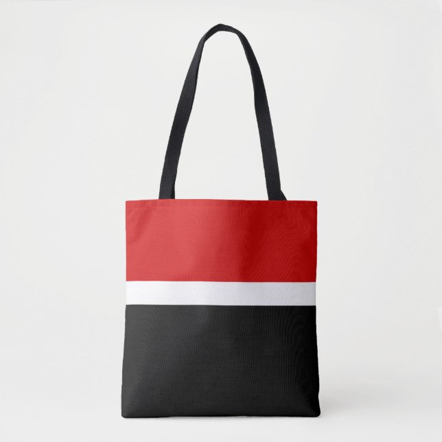 Blockdesign för Red White Black Färg Stil Tygkasse (Framsida)