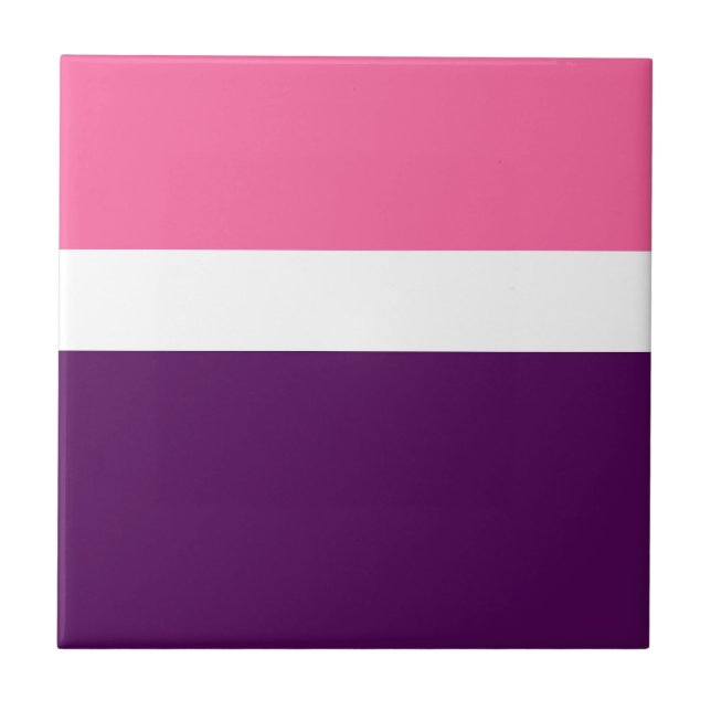 Blockdesign för rosa White Lila Plain Färg Kakelplatta (Framsidan)