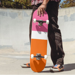 Blockdesign för rosa White Orange Plain Färg Mini Skateboard Bräda 18,5 Cm