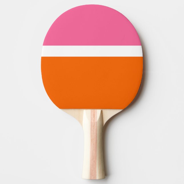 Blockdesign för rosa White Orange Plain Färg Pingisracket (Framsidan)