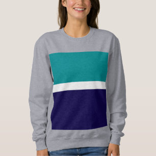 Blockdesign för Teal White Plain Färg T Shirt