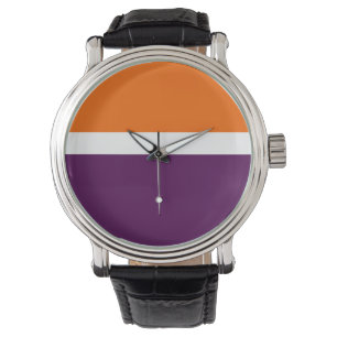 Blockdesign för vit Lila Färg Armbandsur