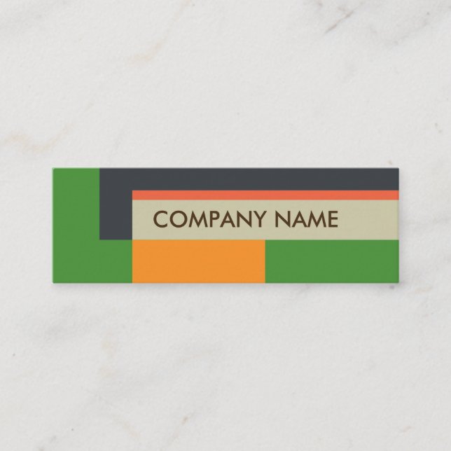 Blockdesign Mini BC, Grått Grönt Mini Visitkort (Framsida)