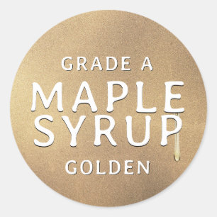 Blockdroppsgrungetikett AMBER klass MAPLE SYRUP Runt Klistermärke