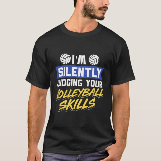 Blocker Spiker, jag dömer ditt volleybal. T Shirt (Framsida)