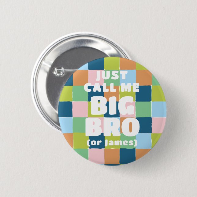 Blockera babystölder med färgad Roligt Checker Big Knapp (Framsida & baksida)