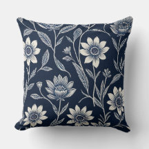 Blockera blå och vit vit visuell blommigt