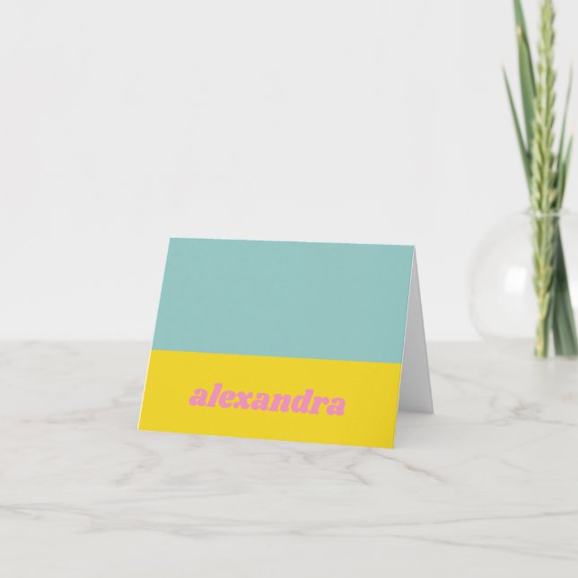 Blockera Bright Pastel Färg Personlig Anteckningskort (Framsida)