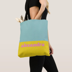 Blockera Bright Pastel Färg Personlig Tygkasse