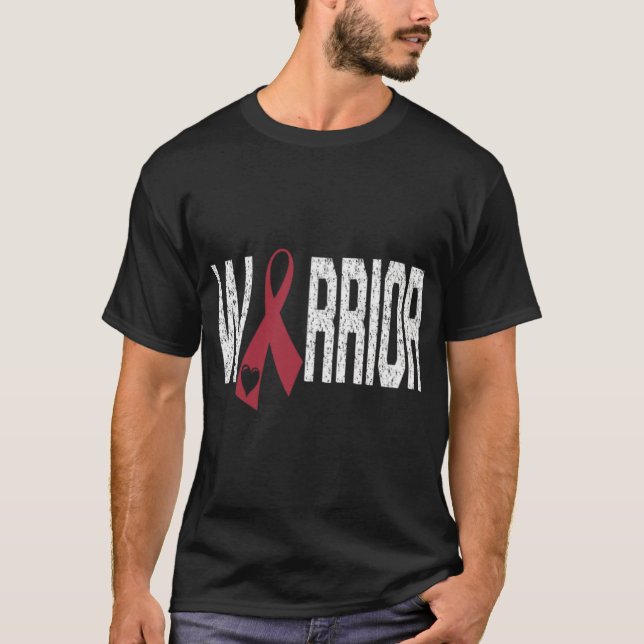 Blockera burgundy-revbenet från sicklecellen Warri T Shirt (Framsida)