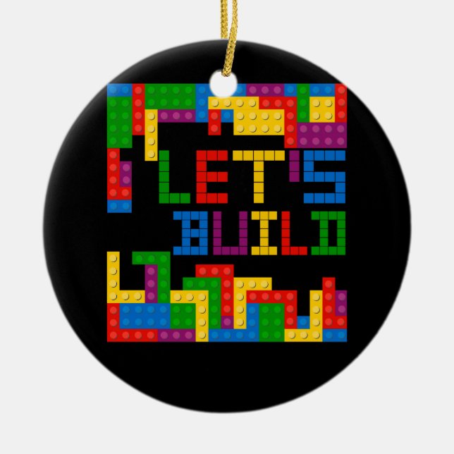 Blockera Byggnad Låt oss Bygg Master Builder Pu Julgransprydnad Keramik (Framsidan)