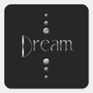 Blockera Dream och svart bakgrund med 3 punkter Si Fyrkantigt Klistermärke