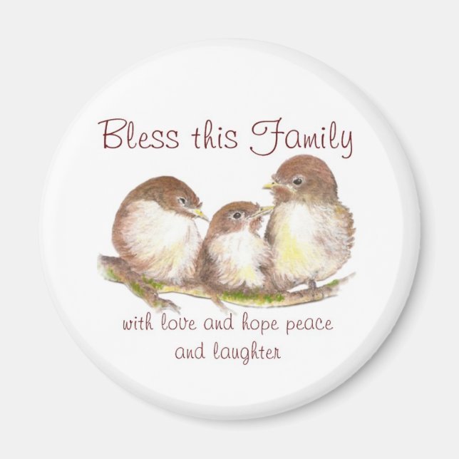 Blockera familjen, Cute Cuddling Birds Magnet (Framsidan)