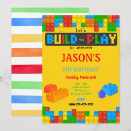 Blockera födelsedagsinbjudan inbjudningar