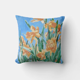 Blockera Golden Daffodils Bold Line Art Kudde
