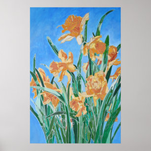 Blockera Golden Daffodils Bold Line Art Poster