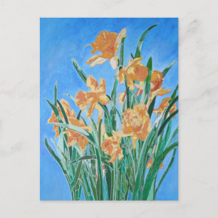 Blockera Golden Daffodils Bold Line Art Vykort