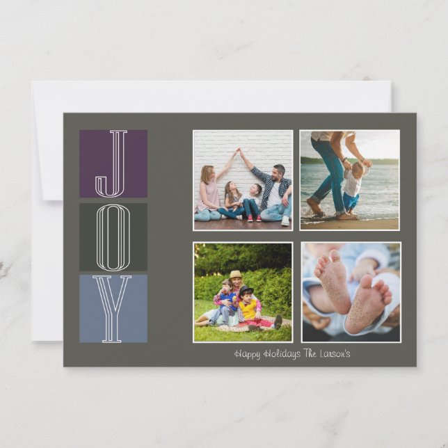 Blockera Helgdag för juljupfoto i Brev Julkort (Framsida)