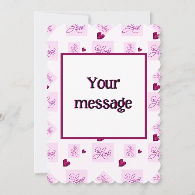 Blockera hjärtmönster julkort (Framsida)