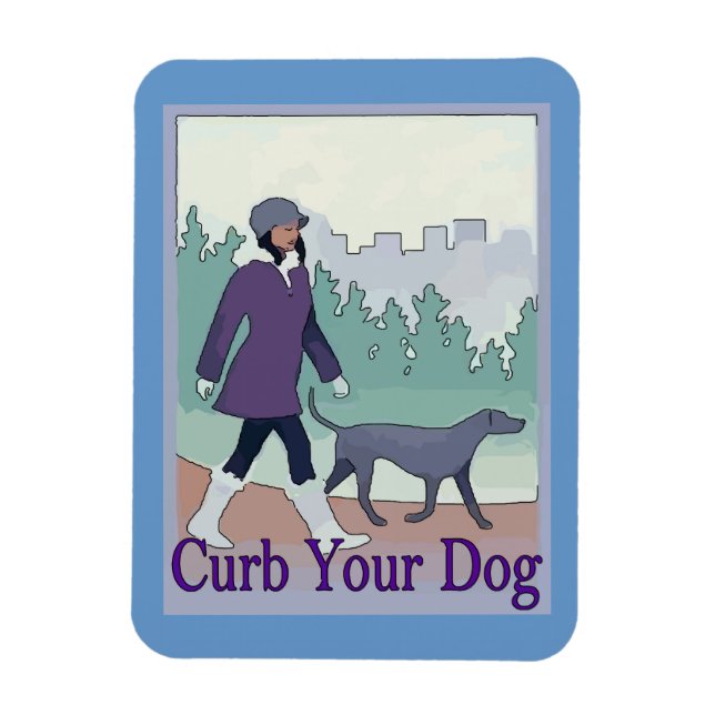 Blockera Hund, lägg till text Magnet (Vertikal)