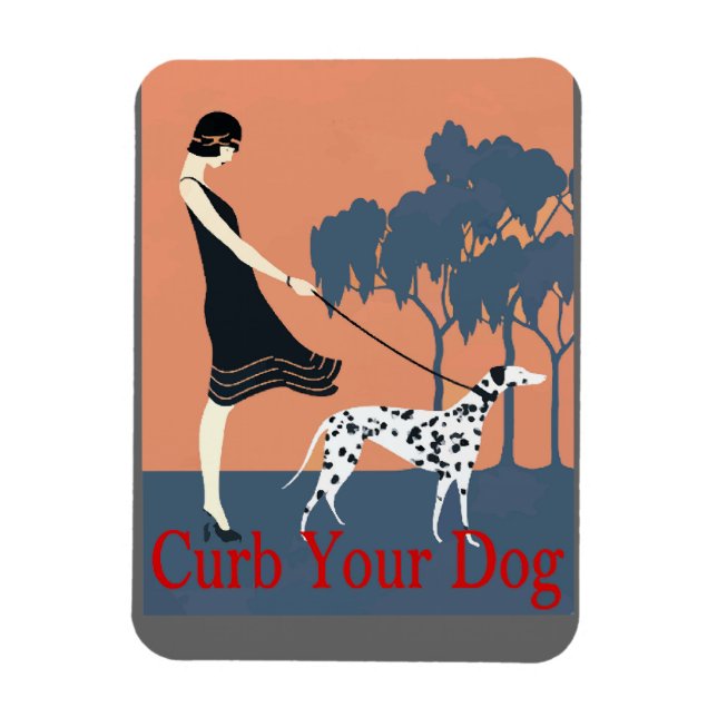 Blockera Hund, lägg till text Magnet (Vertikal)