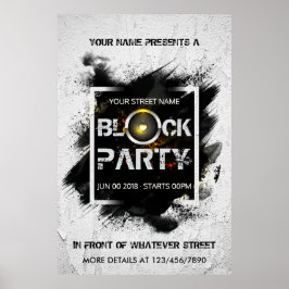 Blockera inbjudan till anpassningsbarna Party Poster