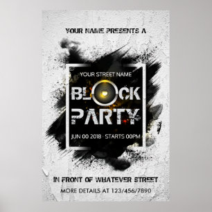 Blockera inbjudan till anpassningsbarna Party Poster