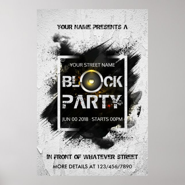 Blockera inbjudan till anpassningsbarna Party Poster (Framsidan)