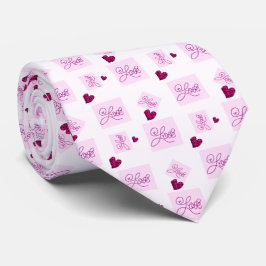 Blockera kärlek hjärta mönster2 slips