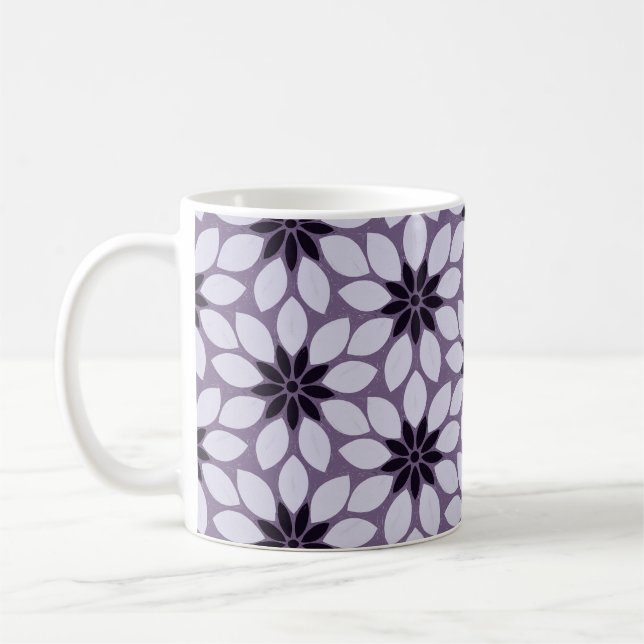 Blockera lila för utskrift av kompilerade blommor kaffemugg (Vänster)