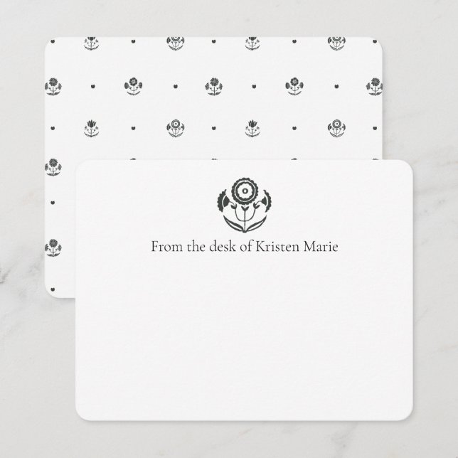 Blockera med svart och vitt skikt Skriv ut platta  Tack Kort (Fram/baksida)